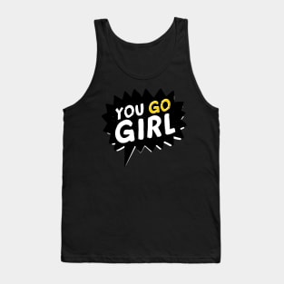 Yo Go Girl Feminist Cute Social Distancing FaceMask for Strong Women Feminism Tank Top